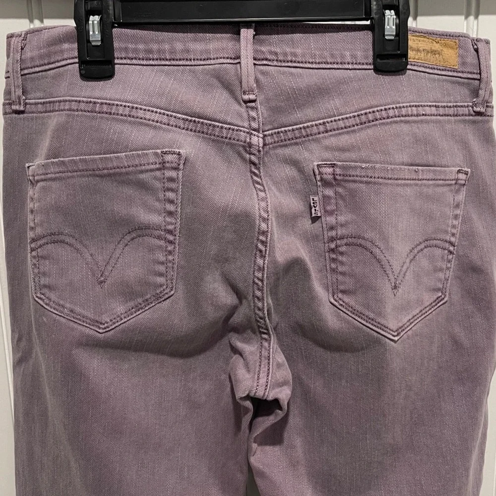 Levis Boyfriend Jeans Womens 6 Medium Purple Relaxed Fit Mid Rise Stretch Denim